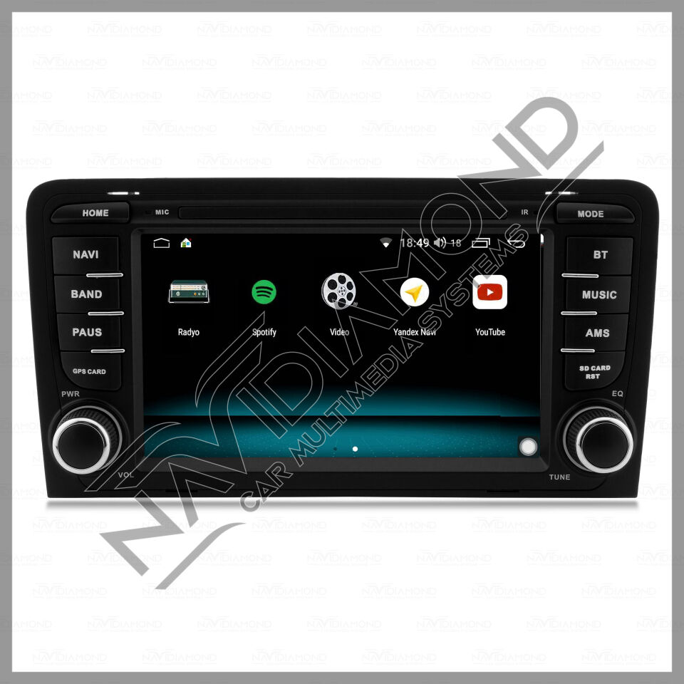 NAVIDIAMOND AUDİ A3 2003 2008 7 İNÇ ORJİNAL TASARIM ANDROİD NAVİGASYON MULTIMEDYA NVD-6837