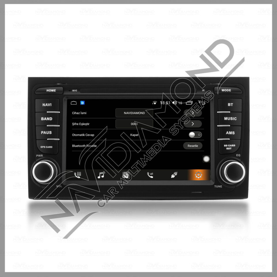 NAVIDIAMOND AUDİ A4 2002 2008 7 İNÇ ORJİNAL TASARIM ANDROİD NAVİGASYON MULTIMEDYA NVD-6844