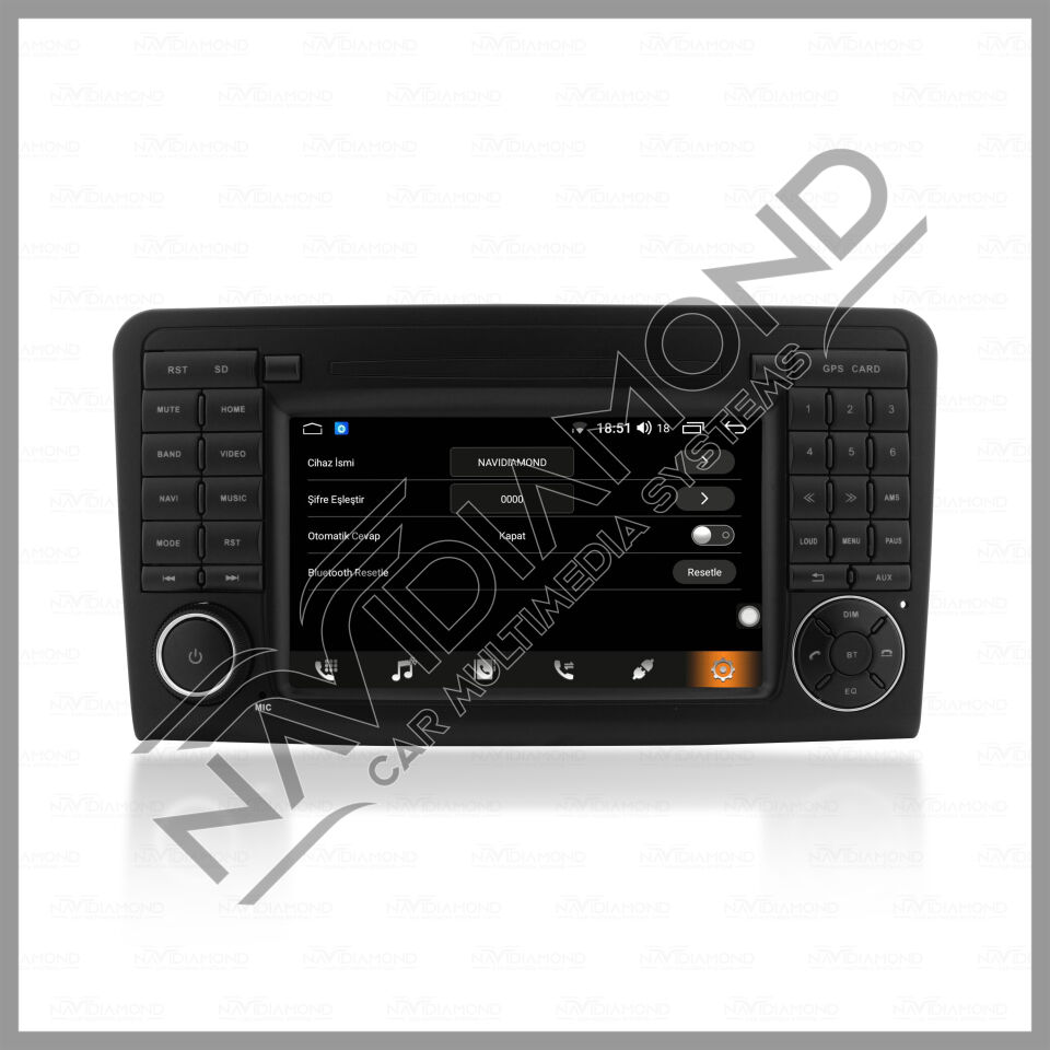 NAVIDIAMOND MERCEDES ML 164  7'' ORJİNAL TASARIM NAVİGASYON MULTIMEDYA NVD-6717